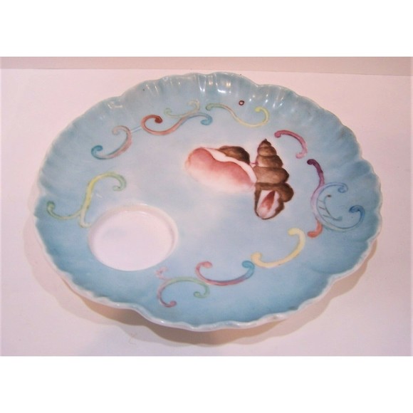 Unusual CFH GDM Limoges Demitasse Cup and Toast Snack Set Pastels Seashells - Picture 3 of 9